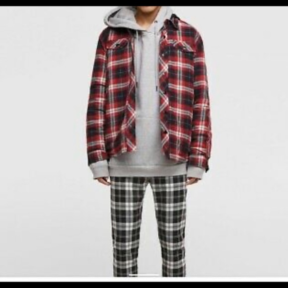 Zara checked plaited jacket - Picture 1 of 4